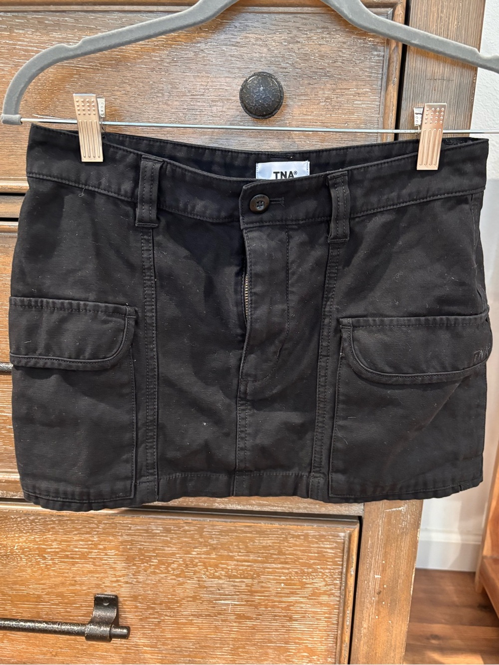 Aritzia TNA Black Cargo Mini Skirt